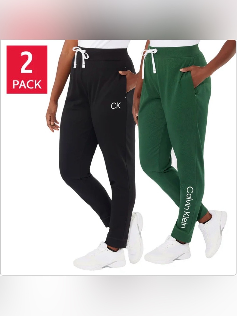 ⭐️ New with tags ⭐️ Small Calvin Klein Black & Green Logo Jogger Pants - 2 Pack